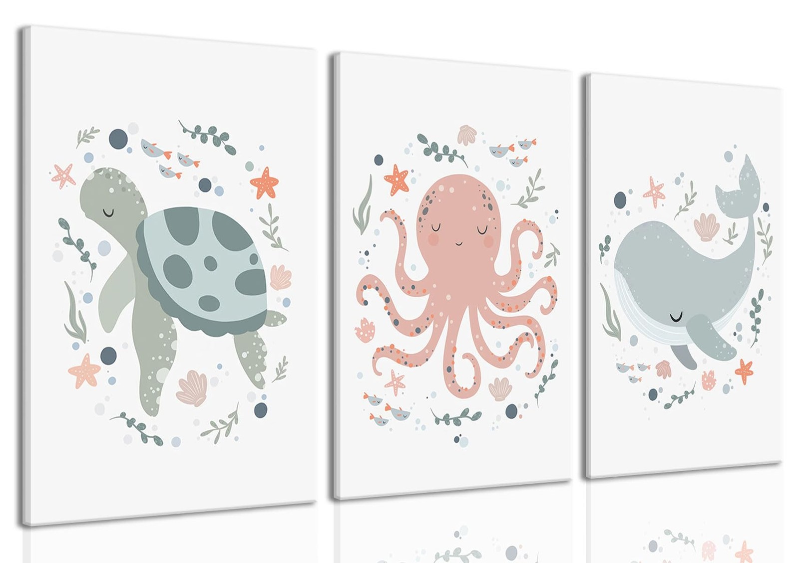 Wodkwq Ocean Nursery Canvas Wall Artnursery Wall Decorkids Bathroom Decorunder