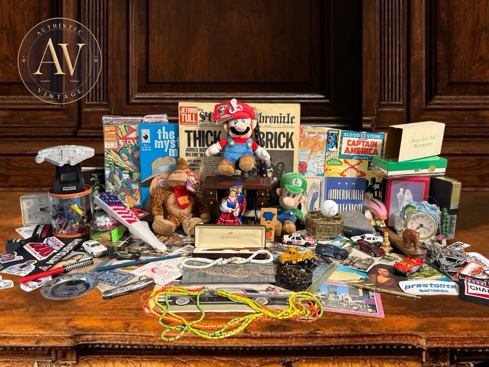 Junk Drawer Lot 100+ Pcs Jewelry Toys Comics Pens Photos Ephemera Collectibles +