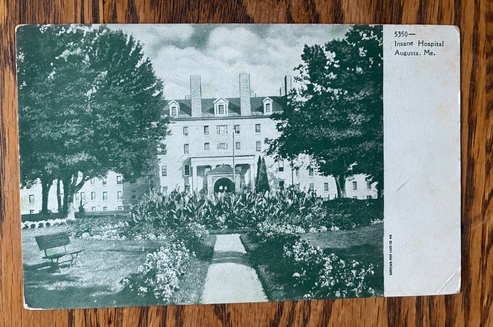 Antique Postcard Insane Hospital Augusta Maine Garden Path C.S. Woolworth