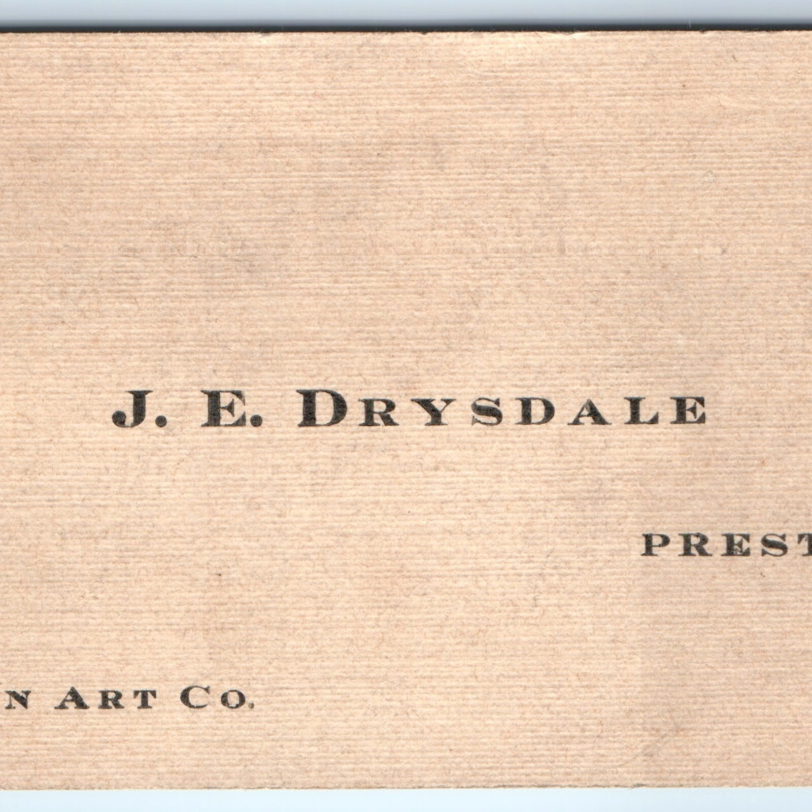 Vtg 1910s Preston Iowa Clinton Art Co Business Trade Card J.E. Drysdale IA Vtg 1910s Preston Iowa Clinton Art Co Business Trade Card J.E. Drysdale IA