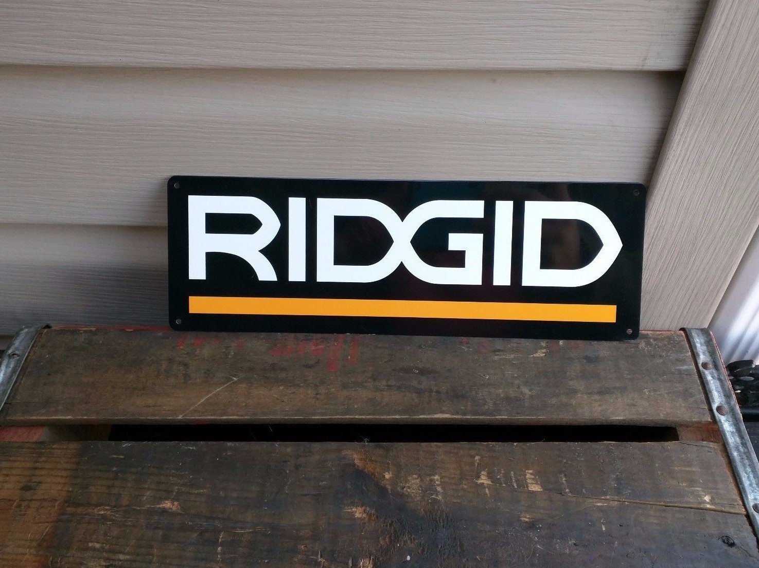 RIDGID Metal Sign Power Tool Rugged Jobsite Tools Contractor Plumbers 4x12 50104