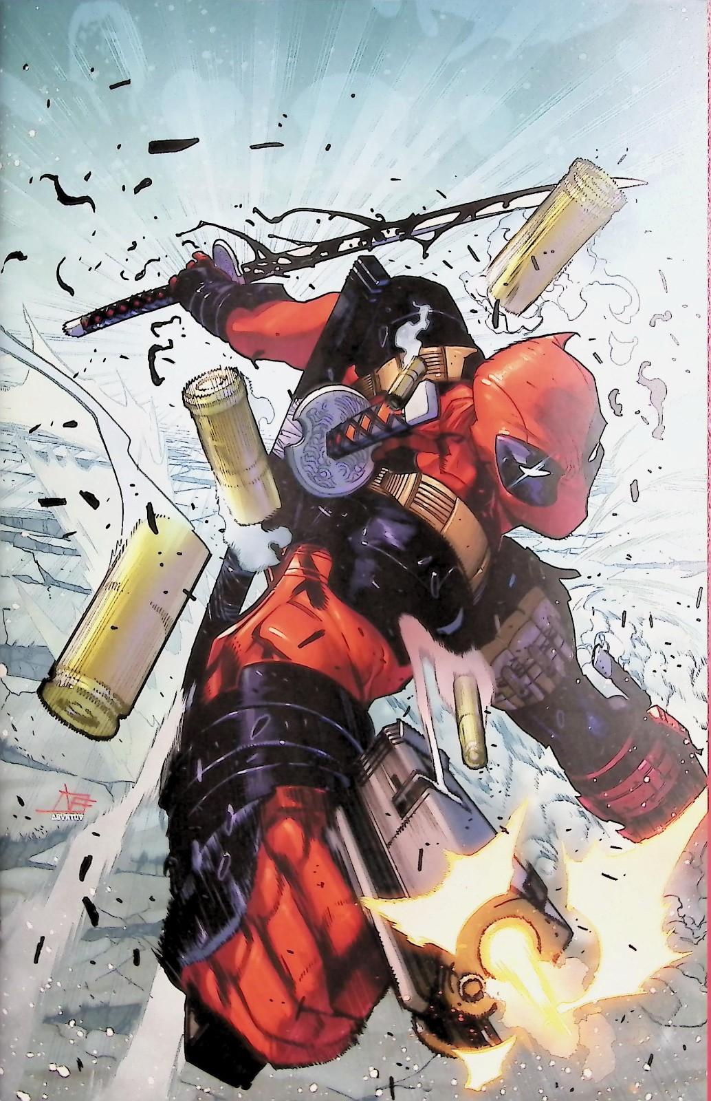 WADE WILSON DEADPOOL #1 FEDERICO VICENTINI 1:25 2ND PRINT VIRGIN VARIANT MARVEL