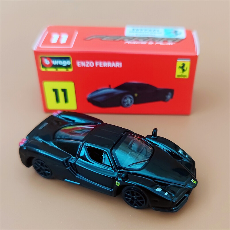 1:64 Enzo Black Diecast Model Car by Bburago - Metal Body Collectible NEW
