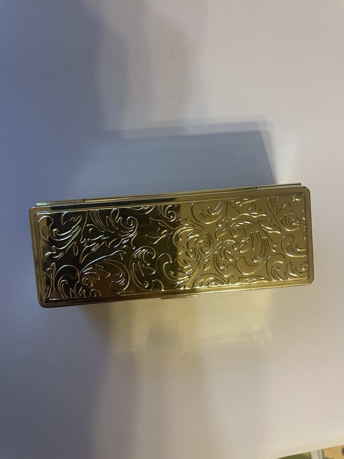 Retro Gold Victorian Fleur Lipstick Case W/ Mirror