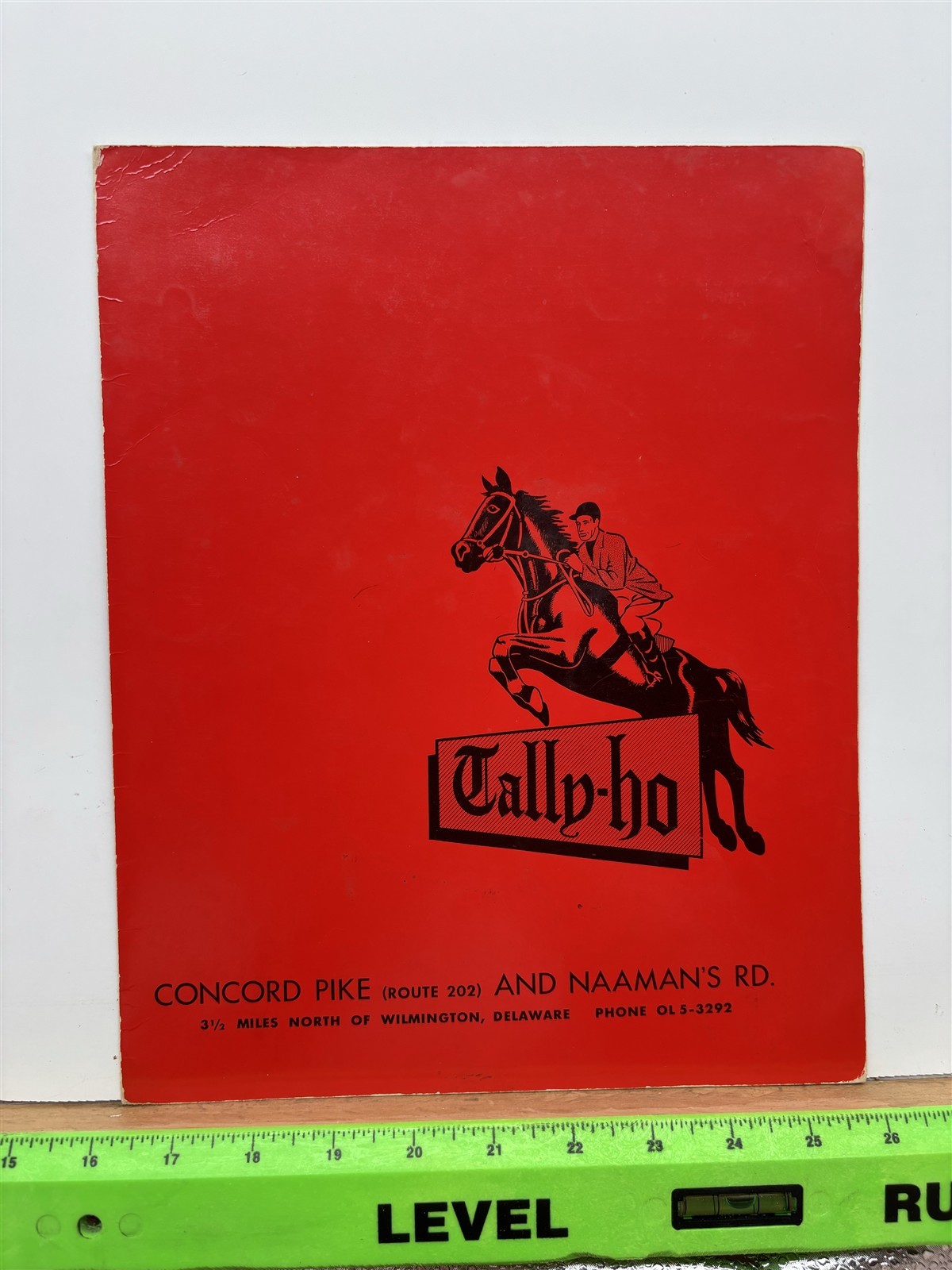 1950s ? Tally Ho Wilmington Delaware Restaurant Tavern Hotel Inn Menu Vintage