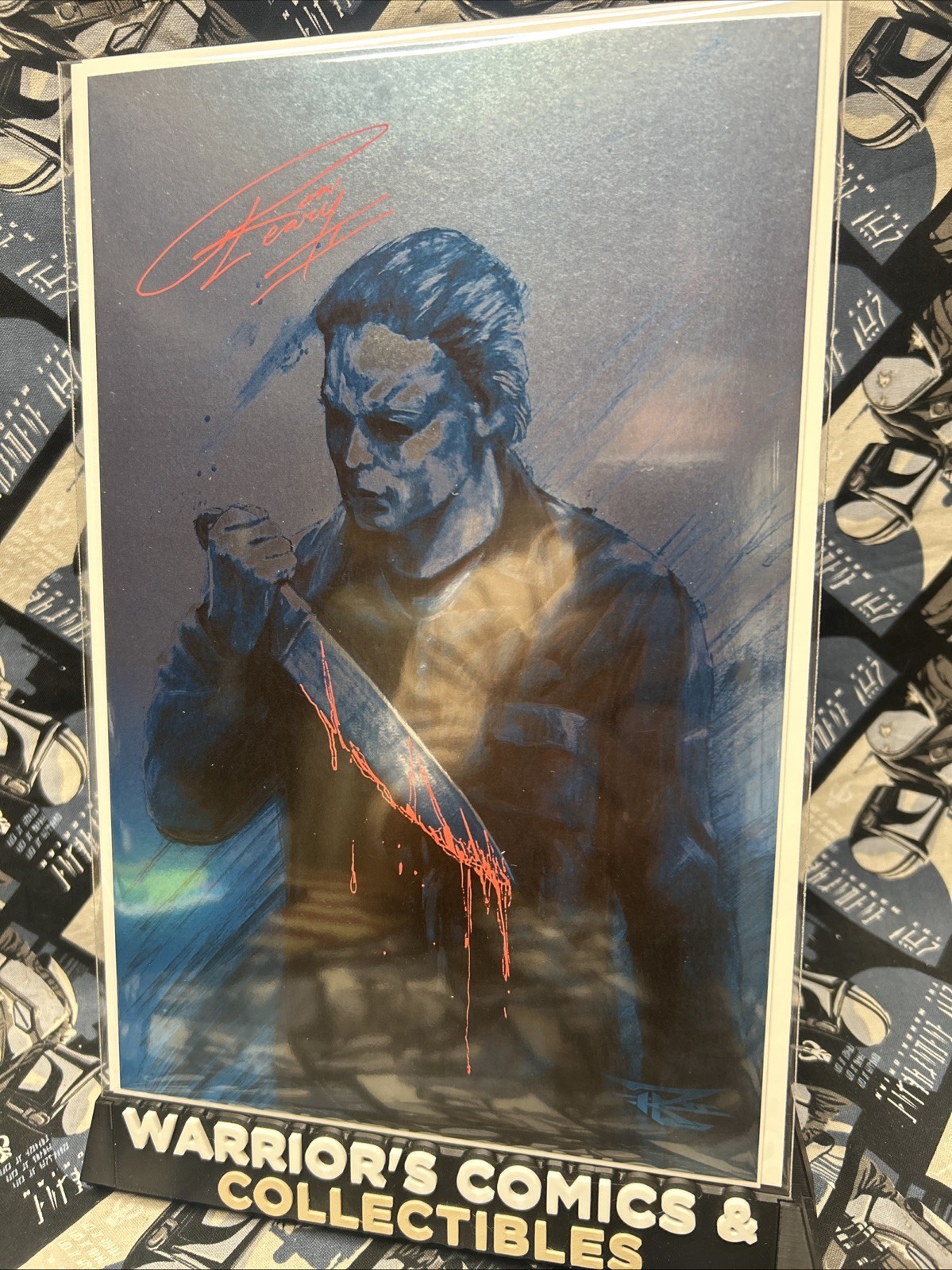 Ron Leary’s Monsters - Michael Myers Foil Terrificon Edition PRINT Signed Remark