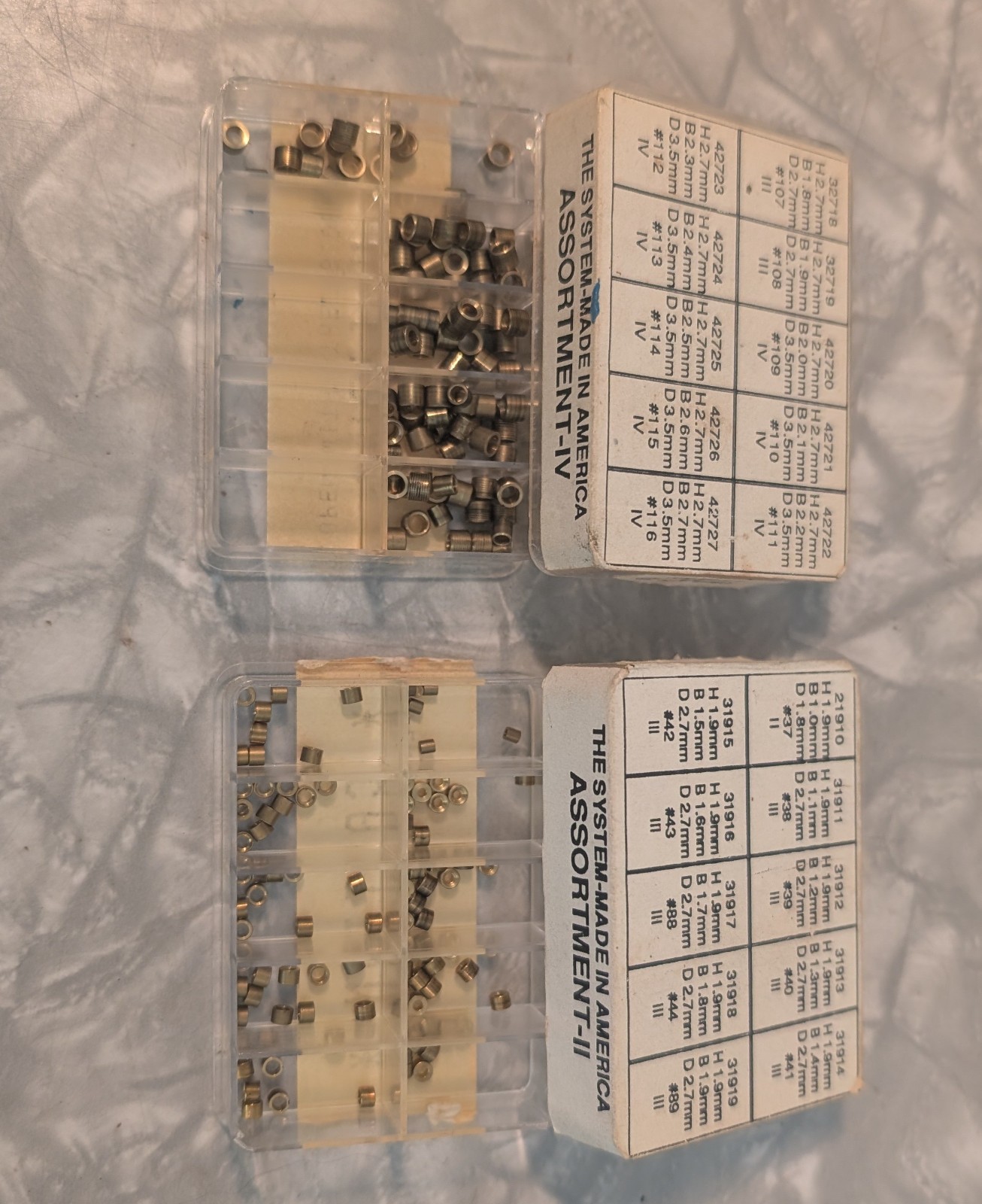 American Brass KWM Assortment No. II and Assortment No. IV Clock Bushings
