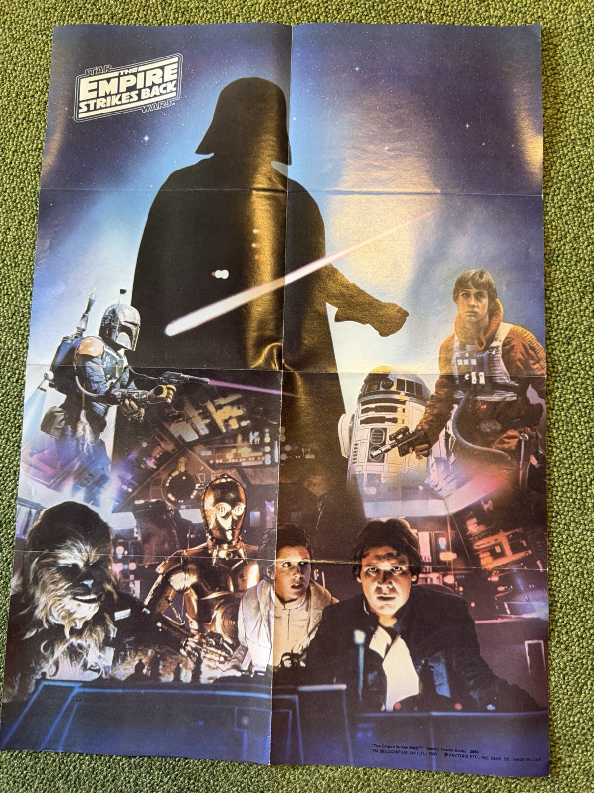 Vtg 1980 Star Wars Empire Strikes Back Weekly Reader Poster Lot Both Variants