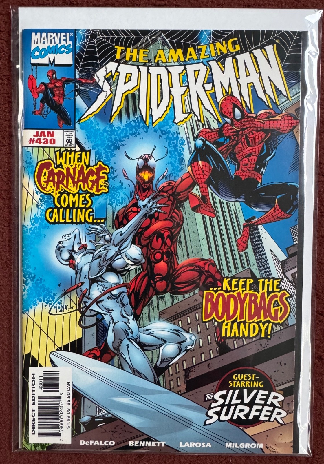 Amazing Spider-Man #430 431 High Grade NM (1998) 1st Surfer Carnage Lot Of (2) Amazing Spider-Man #430 431 High Grade NM (1998) 1st Surfer Carnage Lot Of (2)