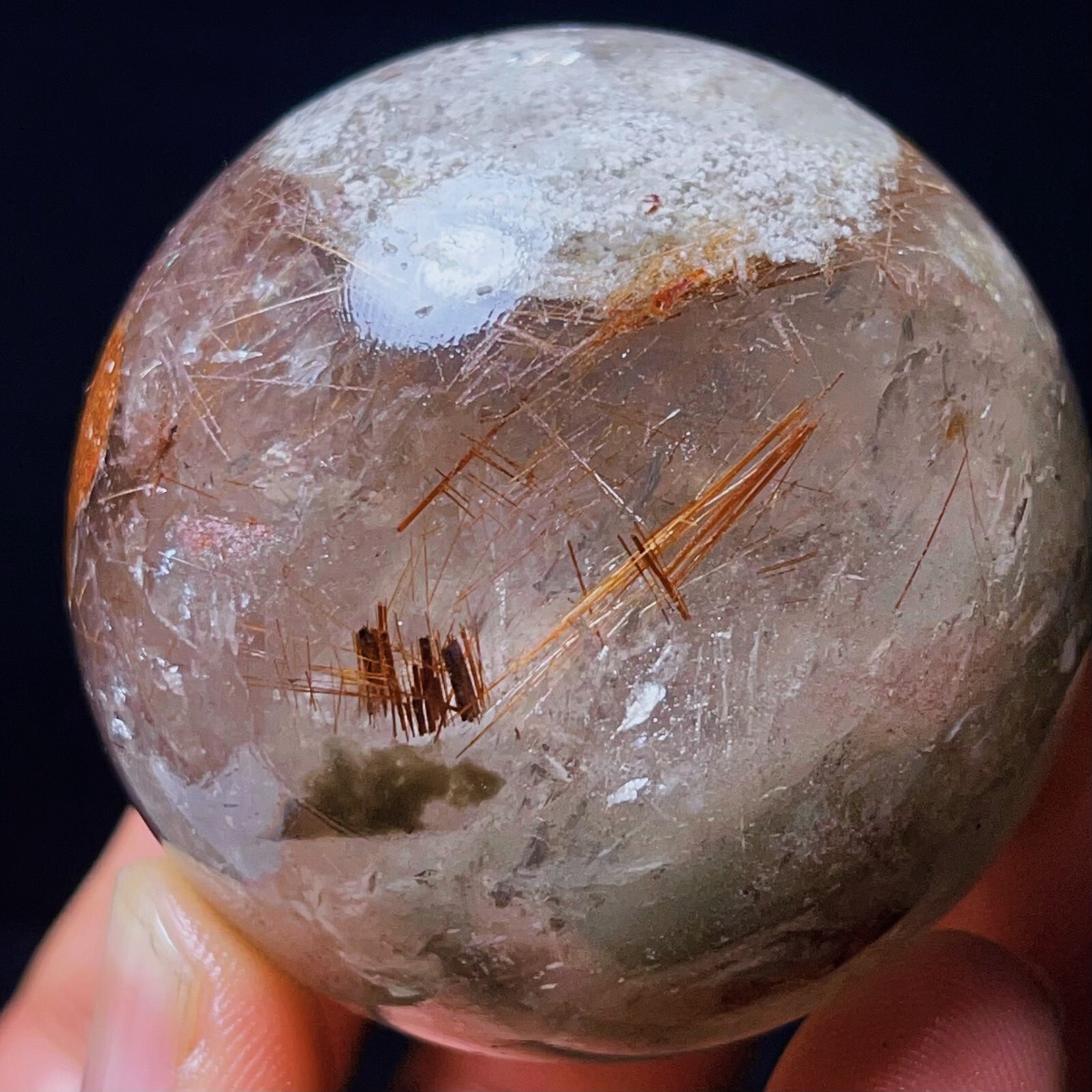 RARE 226G Natural Beautiful Golden Hair Rutilated Quartz Crystal Healing L3828