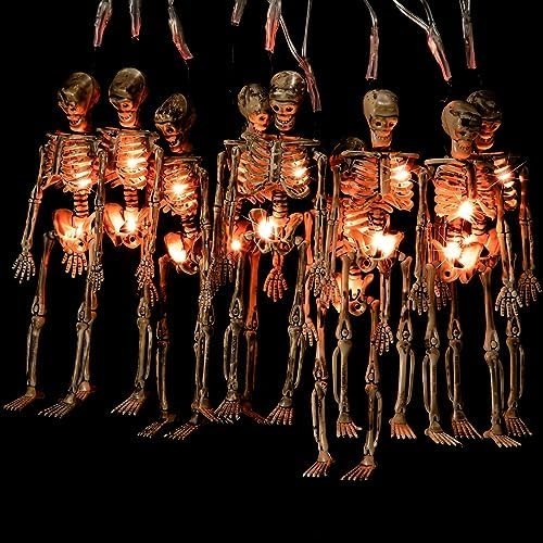 20 LED Halloween Skeleton Skull Lights 8 Modes Waterproof Battery Powered Decor