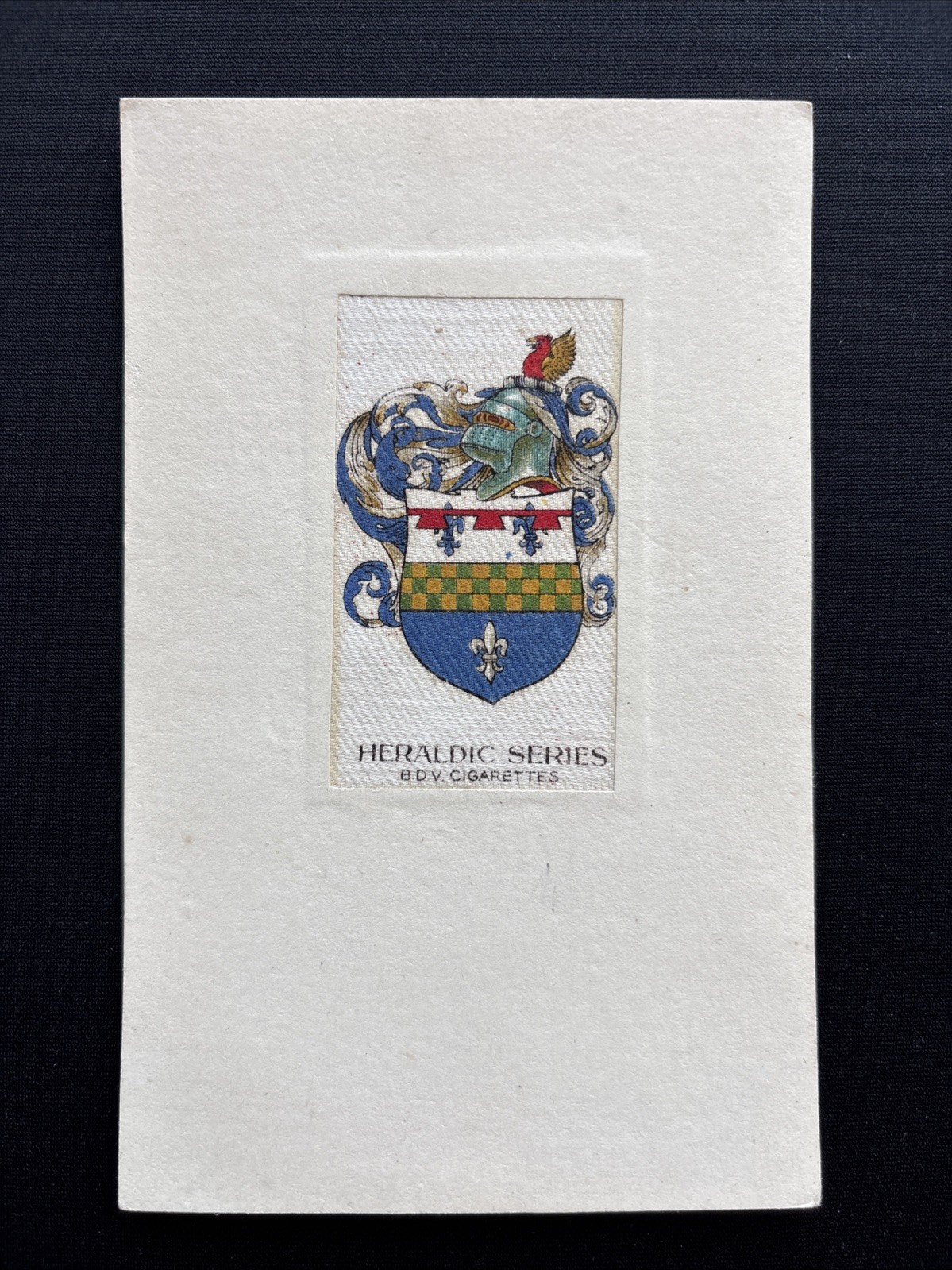 Antique BDV Cigarettes Silk Heraldic Series Coat of Arms Card 1900
