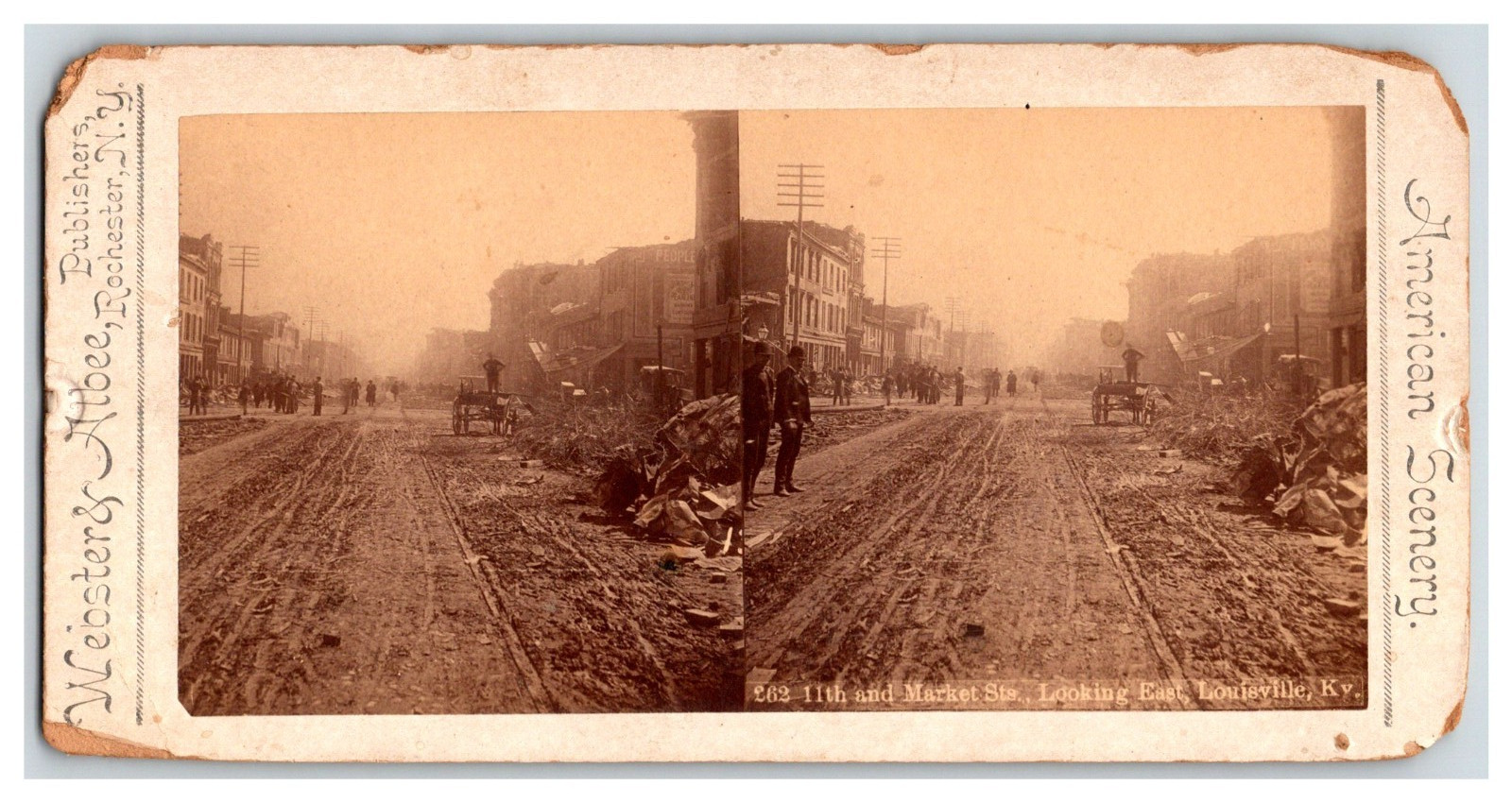Louisville Kentucky Ky ~ Tornado Disaster  11th street & Main Stereoview