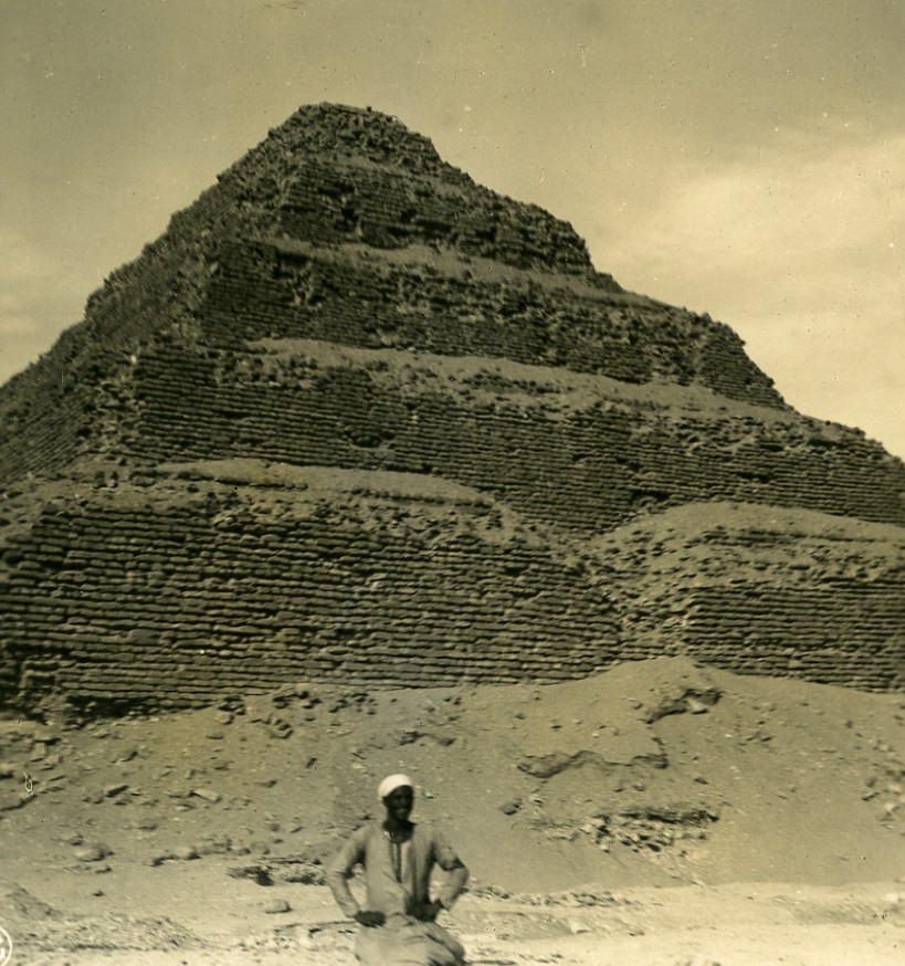 Egypt Memphis Saqqara Pyramid Necropolis Old NPG Stereoview Photo 1900
