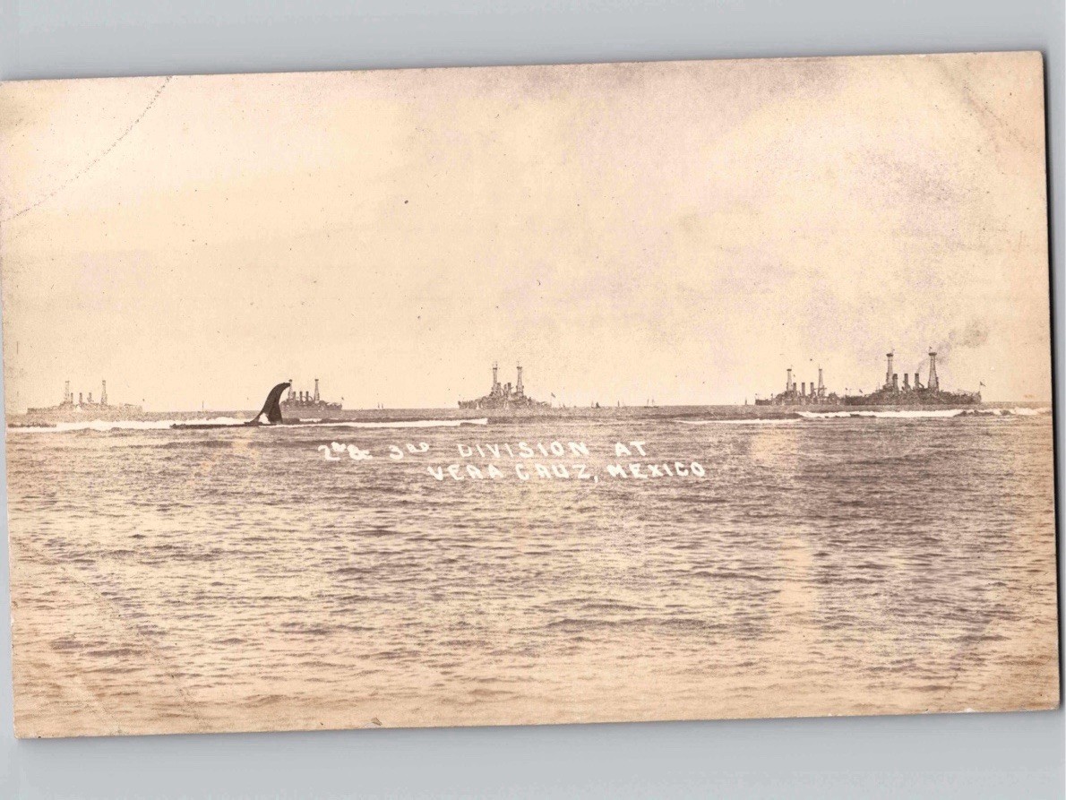 c1915 3rd Division Ships Steamers VERACRUZ Mexico Revolution? Border War? RPPC
