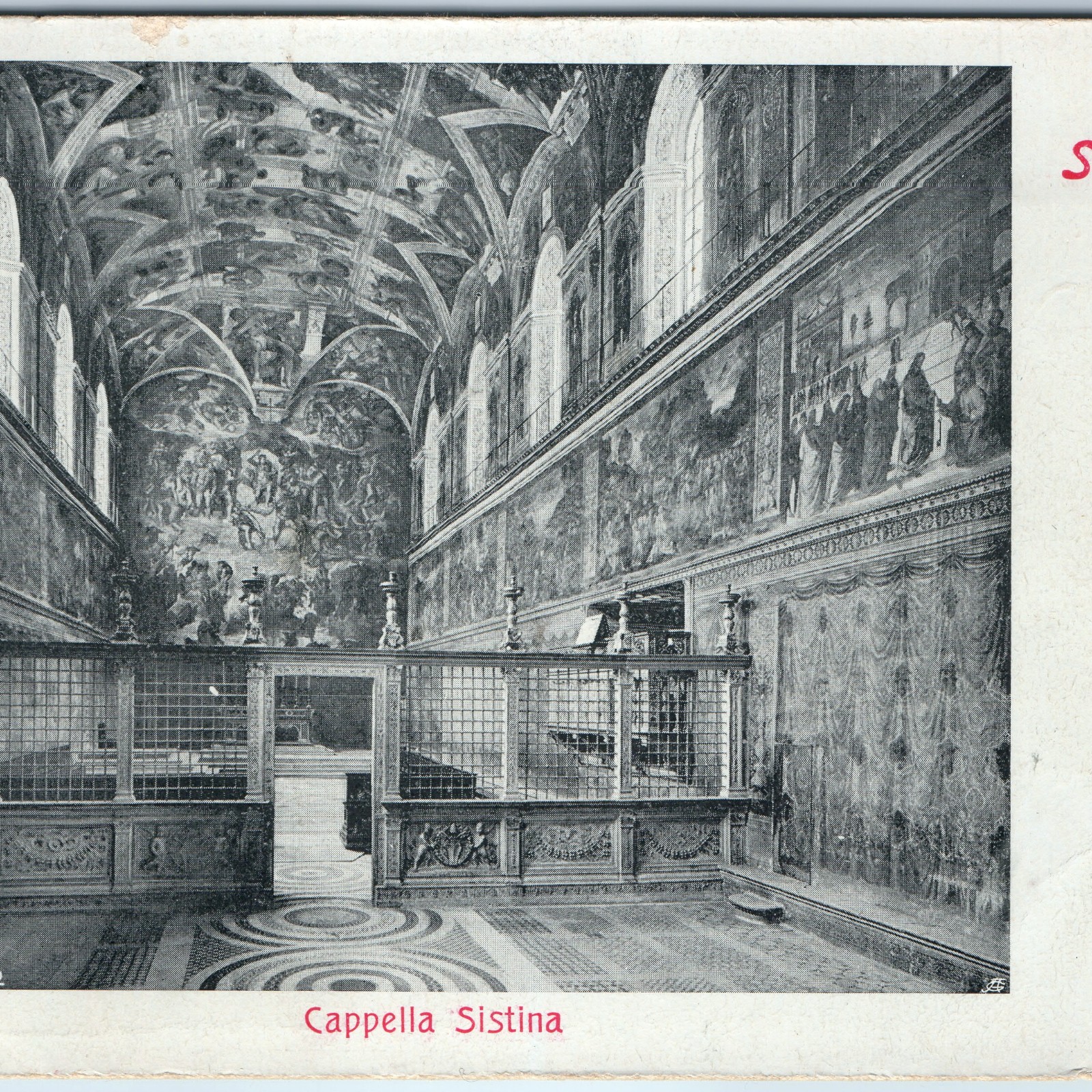 c1900s Rome Italy Sistine Chapel Postcard Vatican Interior Michelangelo Fresco
