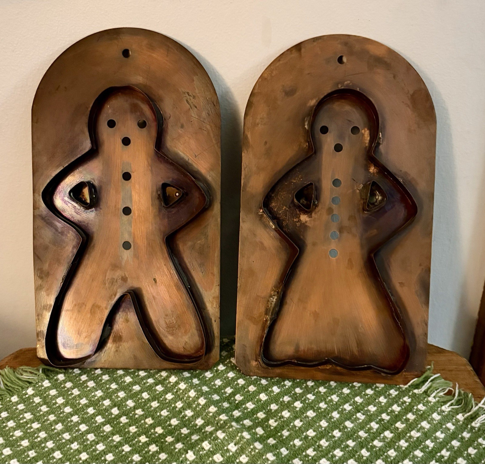 Set of Vintage Pfaltzgraff Solid Copper Cookie Molds Gingerbread Man & Woman Set of Vintage Pfaltzgraff Solid Copper Cookie Molds Gingerbread Man & Woman