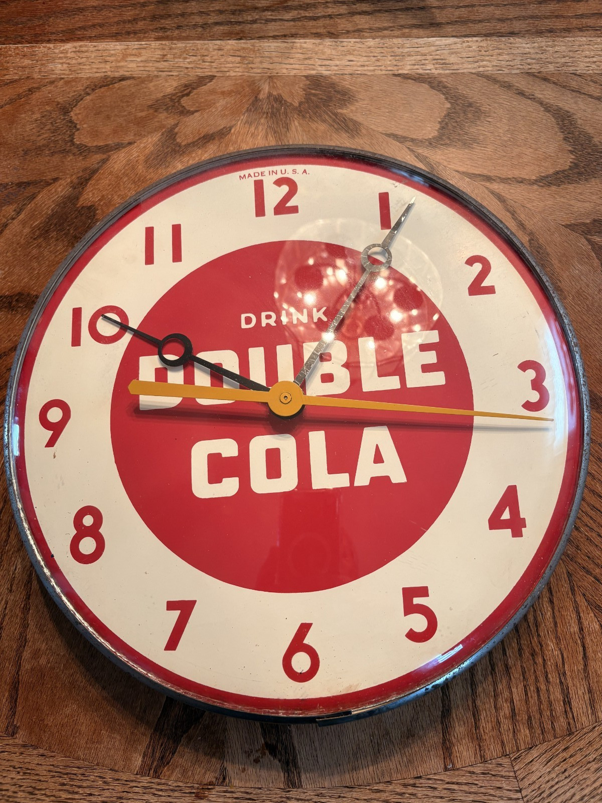 Vintage 1950’s Double Cola Advertising Bubble Glass Clock 12 Vintage 1950’s Double Cola Advertising Bubble Glass Clock 12