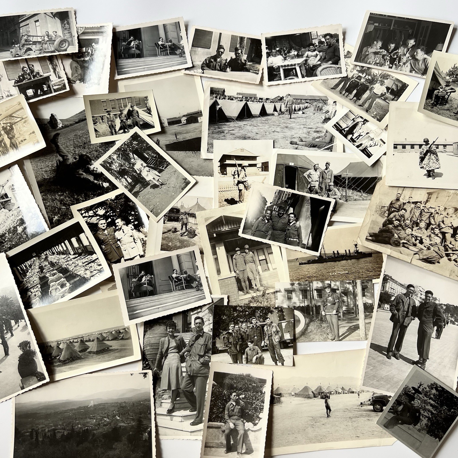 Vintage B&W Snapshot Photograph Military Man Army Variety Soldier War Lot Of 38