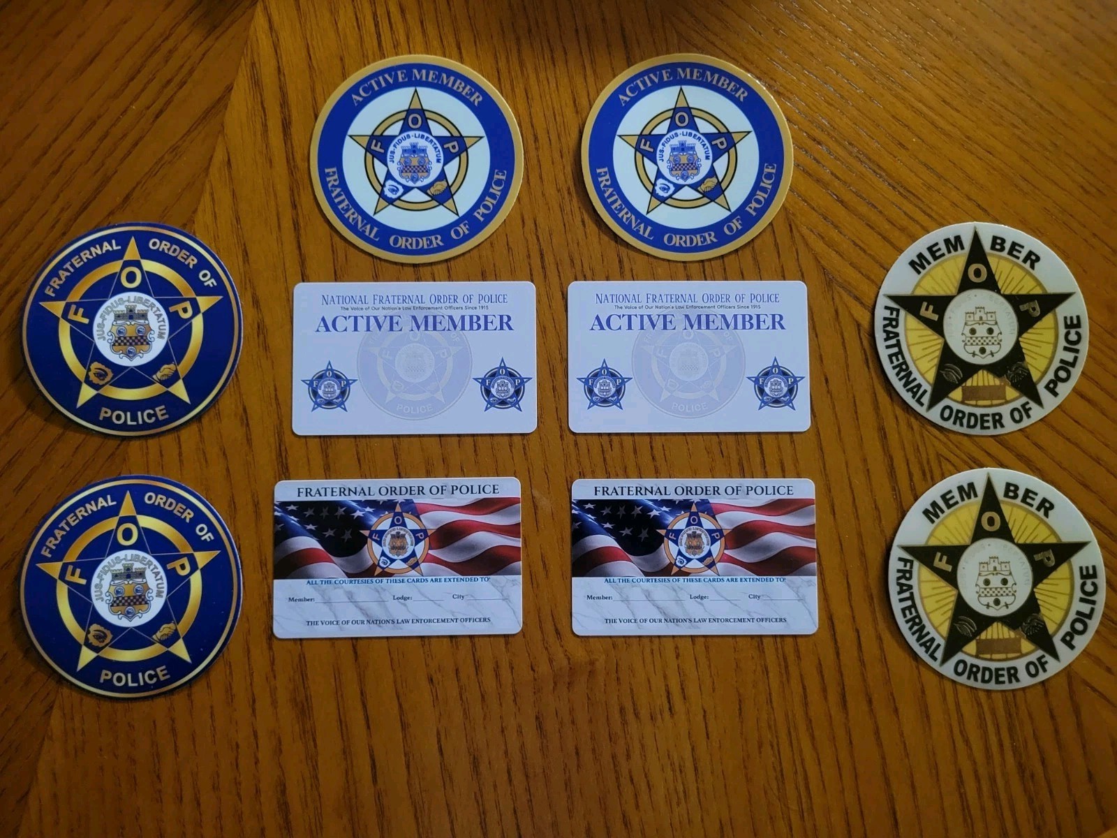 ( 10 Piece ) F.O.P. ACTIVE Member Lot w/ Courtesy Cards - UV Transfer Decals 