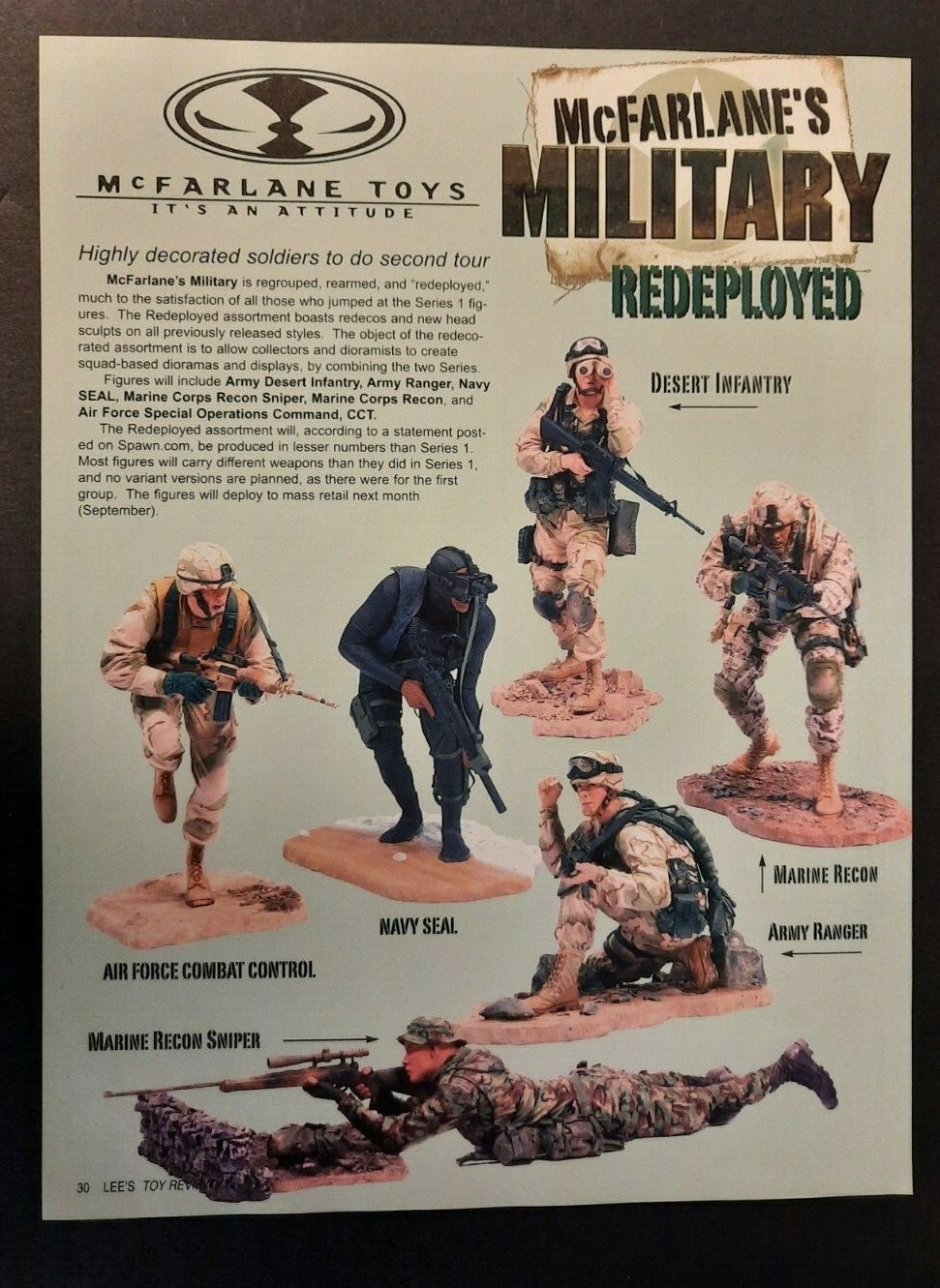 McFarlane\'s MILITARY REDEPLOYED Figures Preview Page ~ Magazine PRINT AD 2005