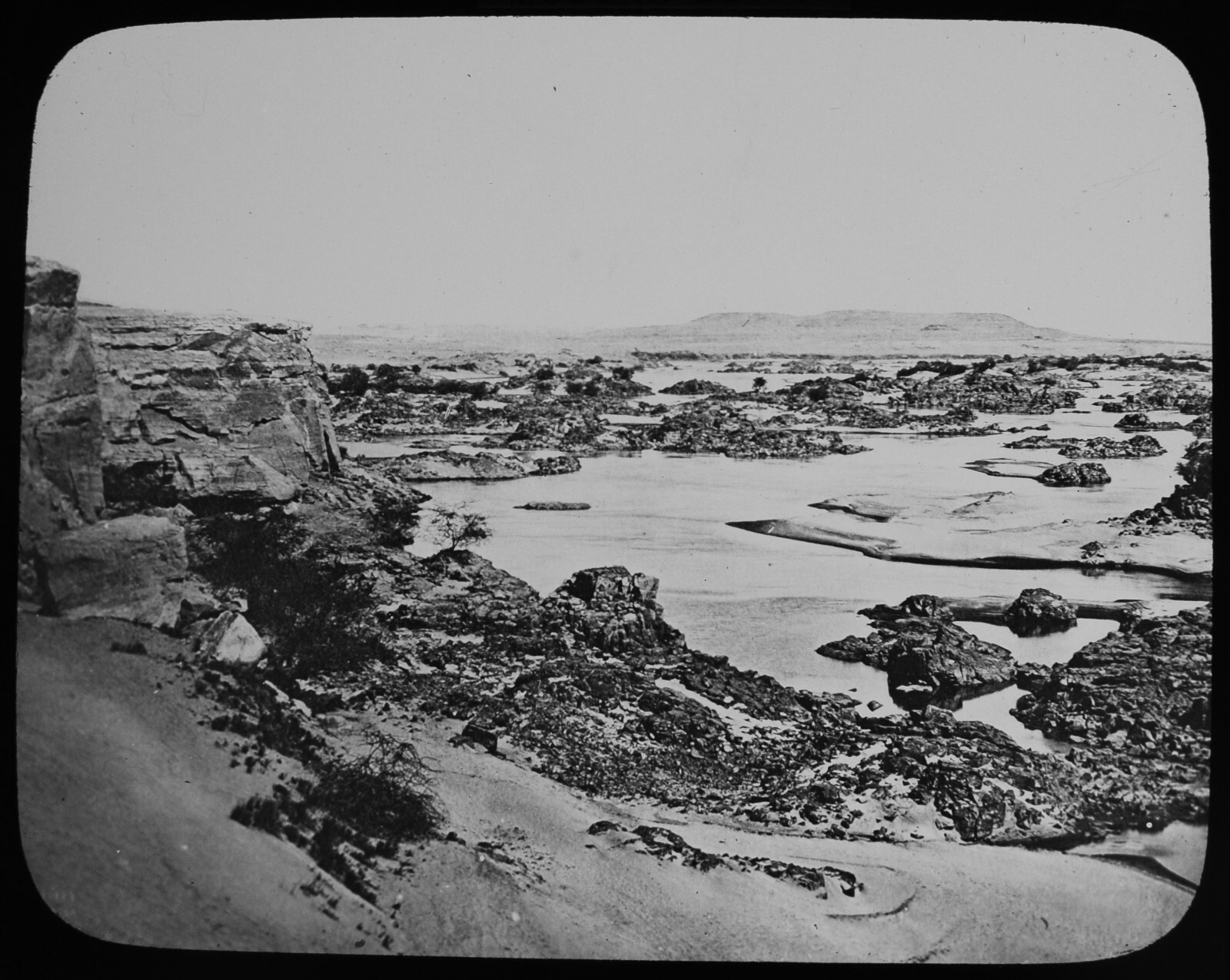 THE FIRST CATARACT OF THE NILE EGYPT C1880 ANTIQUE PHOTO Magic Lantern Slide