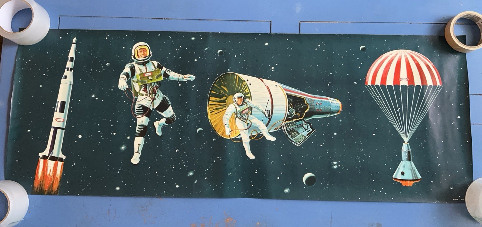 RARE 1960s Kraft Foods Space Promo Poster Gemini NASA Spacewalk Ed White K7-639 RARE 1960s Kraft Foods Space Promo Poster Gemini NASA Spacewalk Ed White K7-639