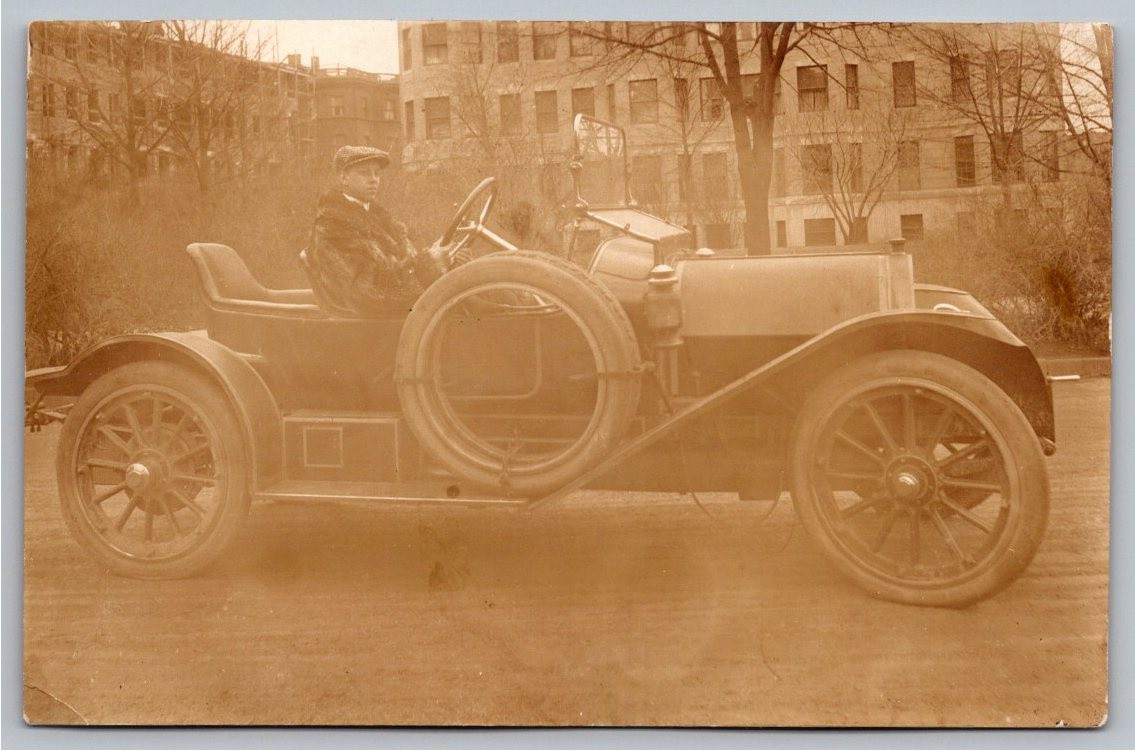 1910s Brass Era Automobile Driver Fur Coat Vintage RPPC Real Photo Postcard 1910s Brass Era Automobile Driver Fur Coat Vintage RPPC Real Photo Postcard