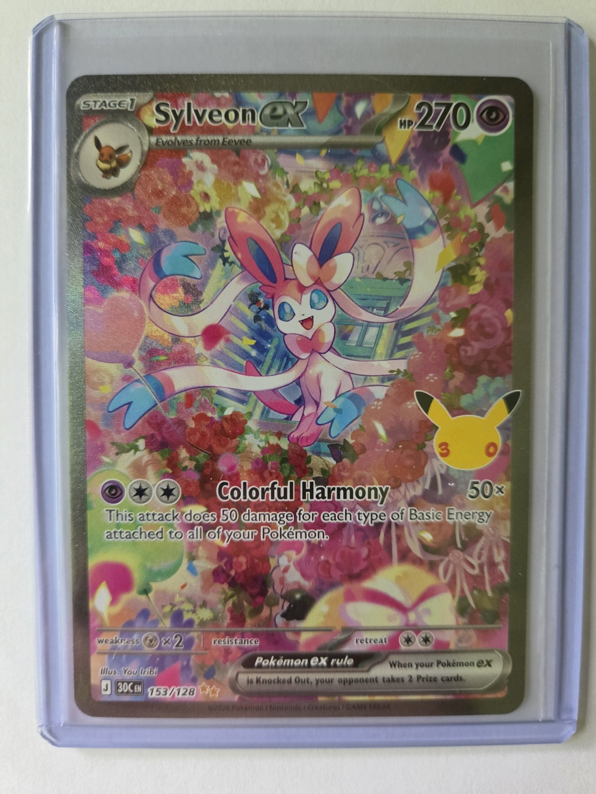 Sylveon Ex Pokemon 30th Celebration Mint Condition 153/128 SIR