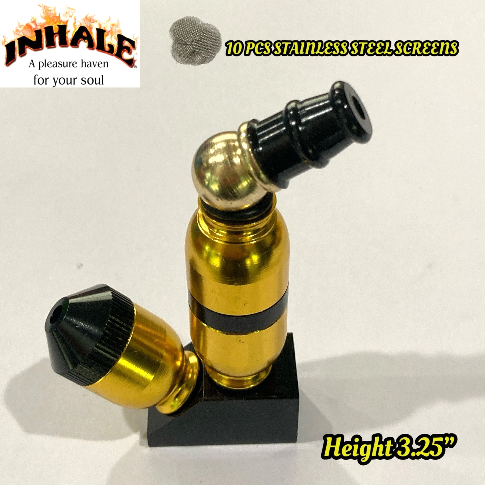 INHALE® Standing Up Big chambre Tobacco Smoking metal hand Pipe