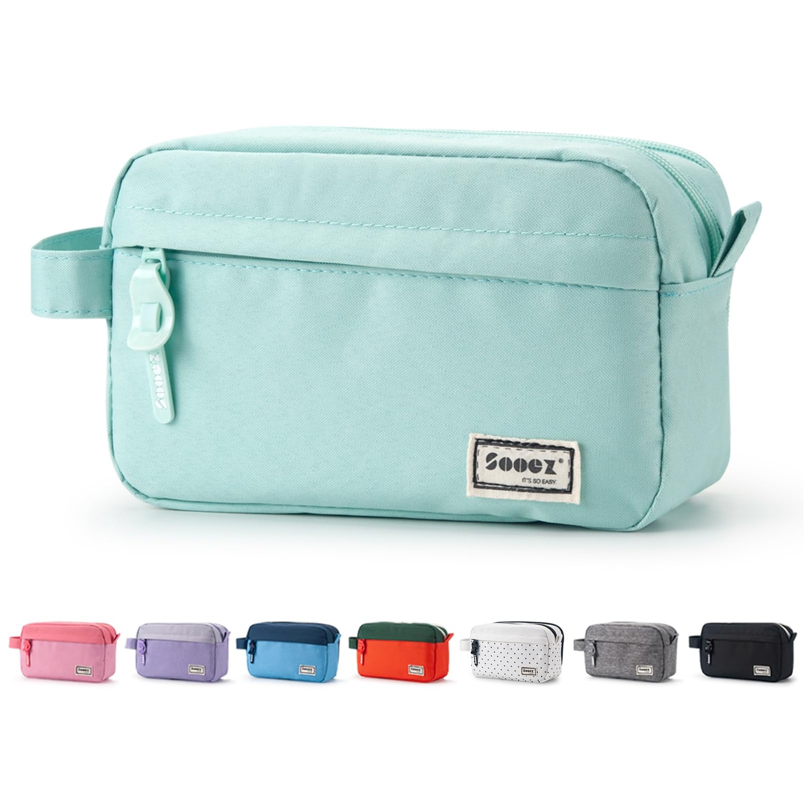 Sooez High Capacity Pencil Bag Mint Green Organizer