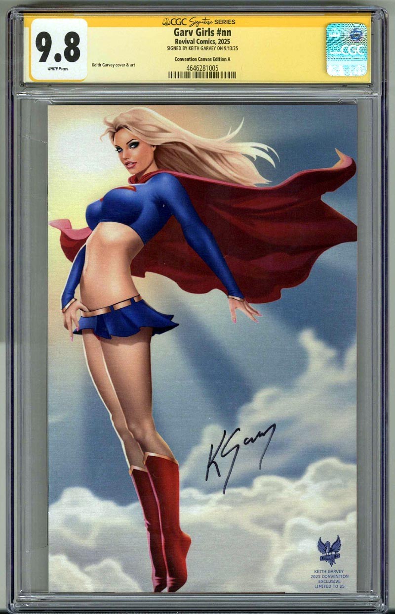 GARV GIRLS CGC 9.8 SS SIGNED KEITH GARVEY SUPERGIRL CONVENTION CANVAS /25 POP 1