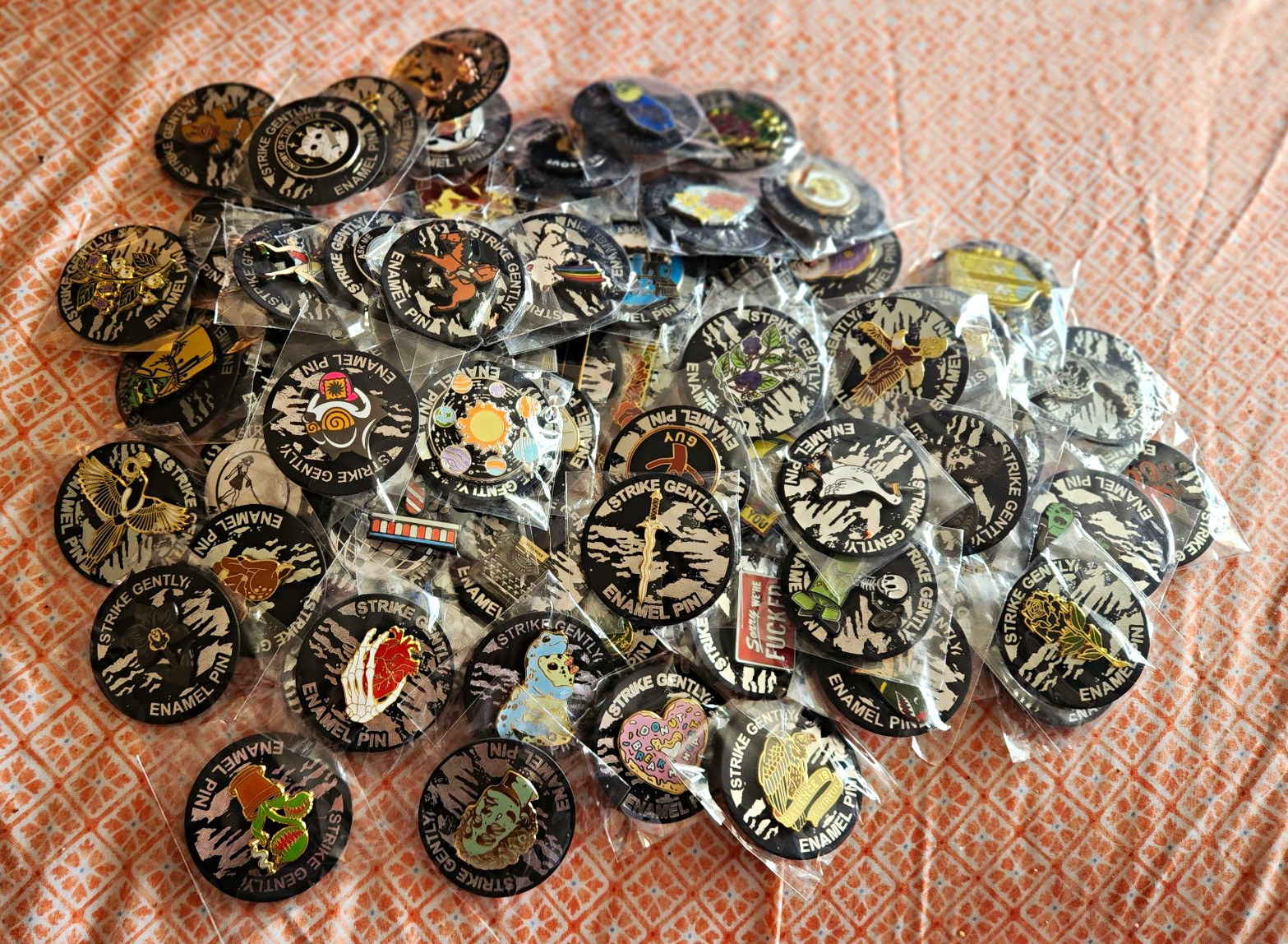 Lot Of (75) Random Enamel Pins From Strike Gently Co - Brand New Never Used