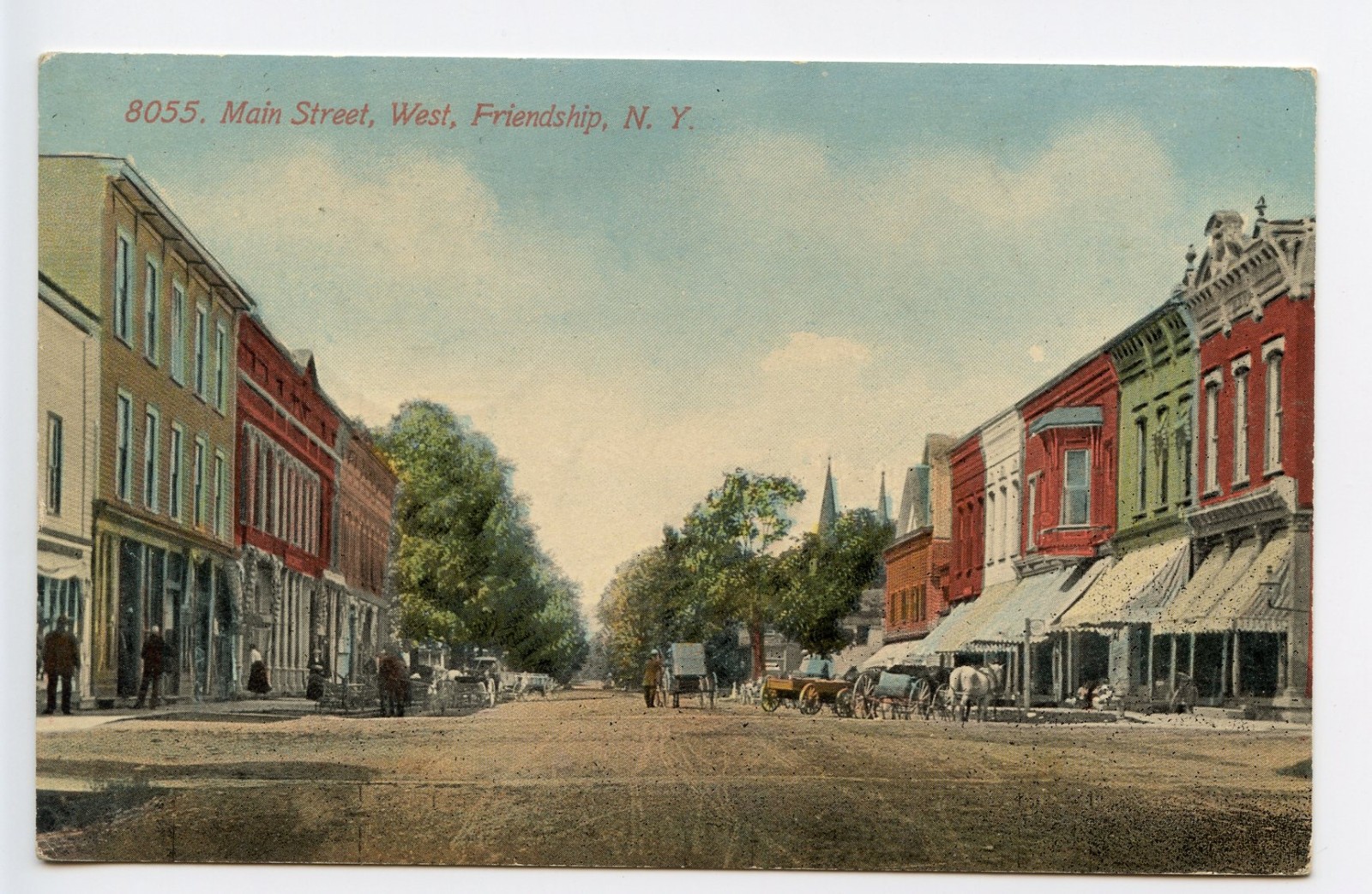 Vintage 1913 Postcard: Main Street West Friendship NY New York Acmegraph Co.