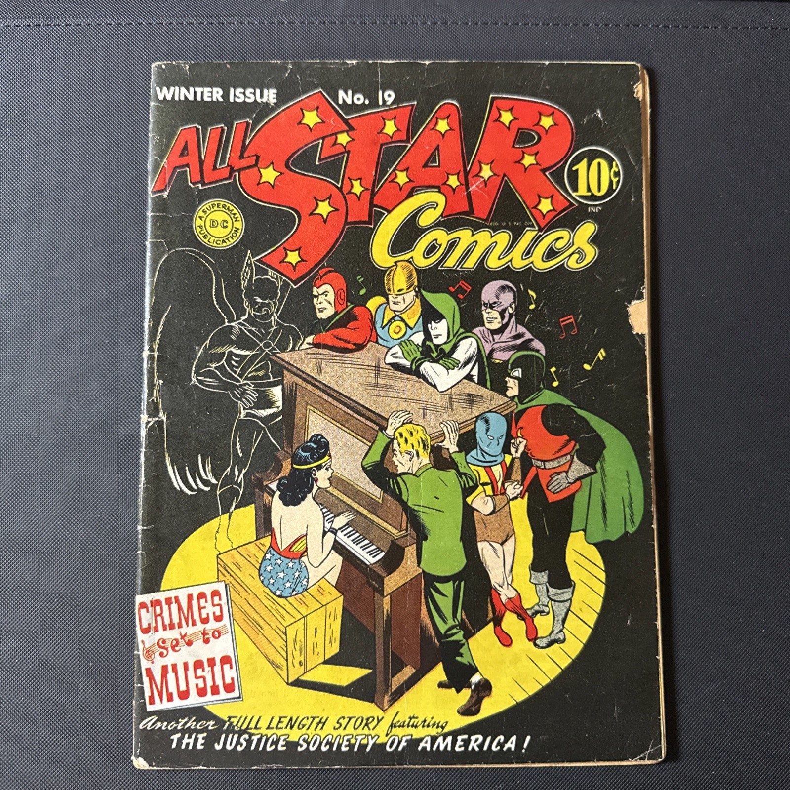 All Star Comics #19 (1943 D.C. Comics) Wonder Woman & Hawkman Cover GD+/VG