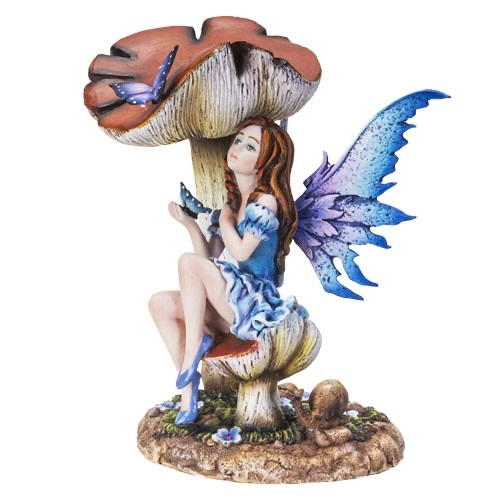 MUSHROOM FAIRY W/ BUTTERFLY- 7 INCH MUSHROOM FAIRY W/ BUTTERFLY- 7 INCH