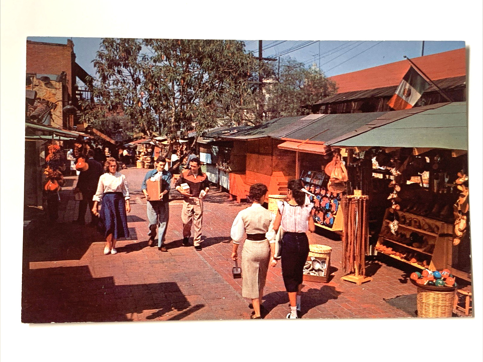 California Los Angeles Olvera Street Postcard unused 1950s 2359