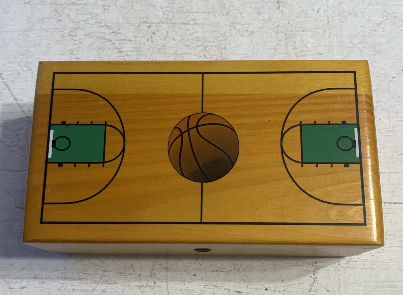 VTG 1996 Lane Wooden Sports Related Trinket Box With Key