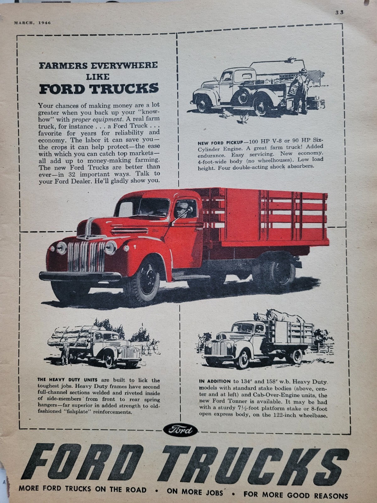 1946 Red FORD truck farmers everywhere like Vintage ad