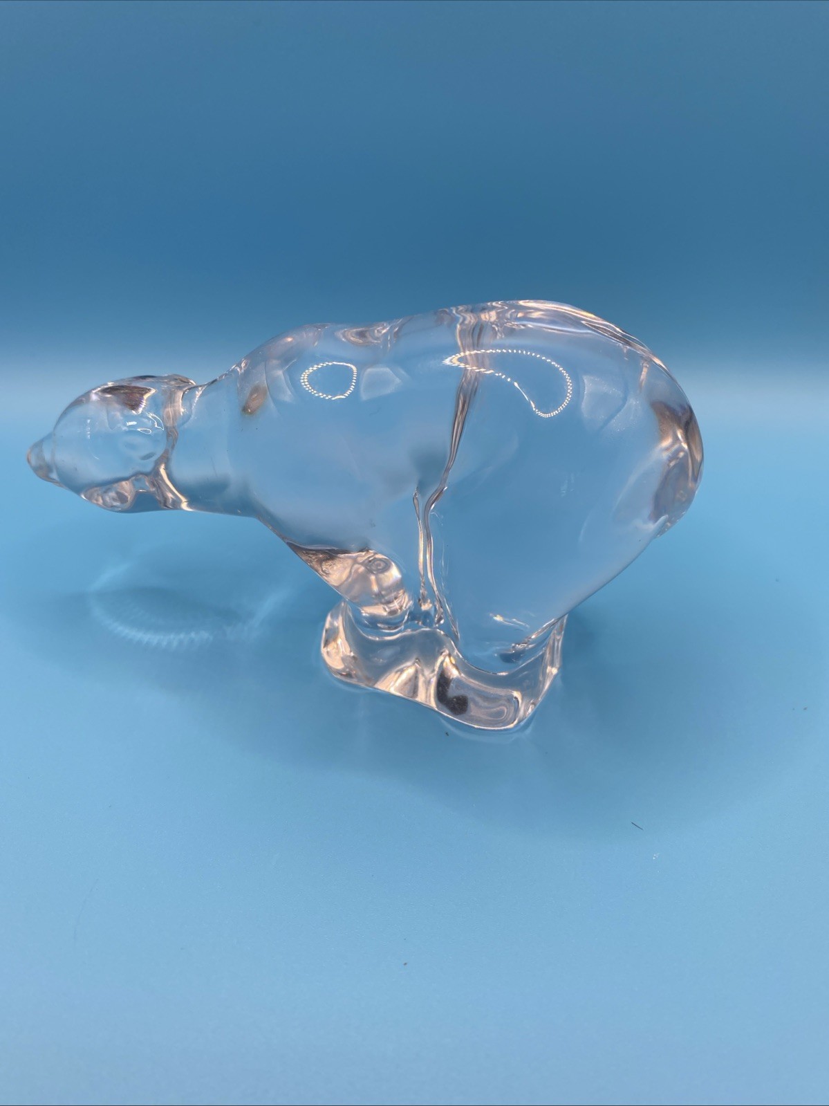 Crystal Bear  Paperweight, France, 2.5” Tall