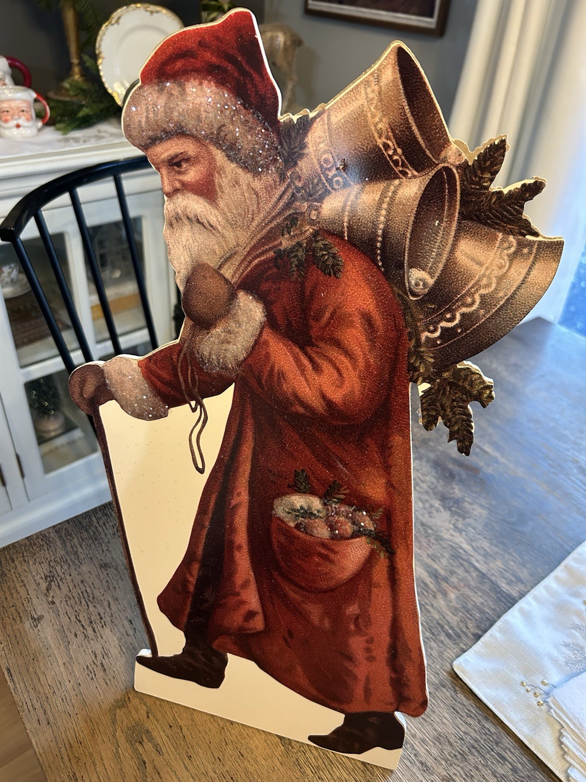 Ragon house 18” Retro Long Beard Santa Dummy Board glitter NWT Ragon house 18” Retro Long Beard Santa Dummy Board glitter NWT