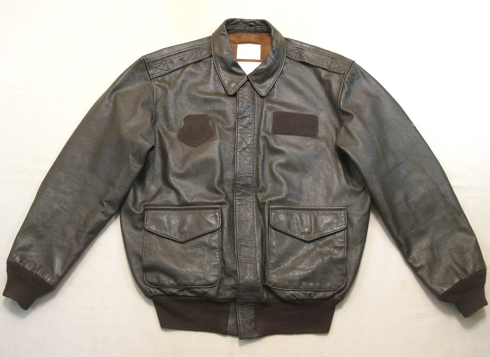 US Air Force A-2 Leather Flight Jacket Original USAF Issue Avirex 48L EXC COND