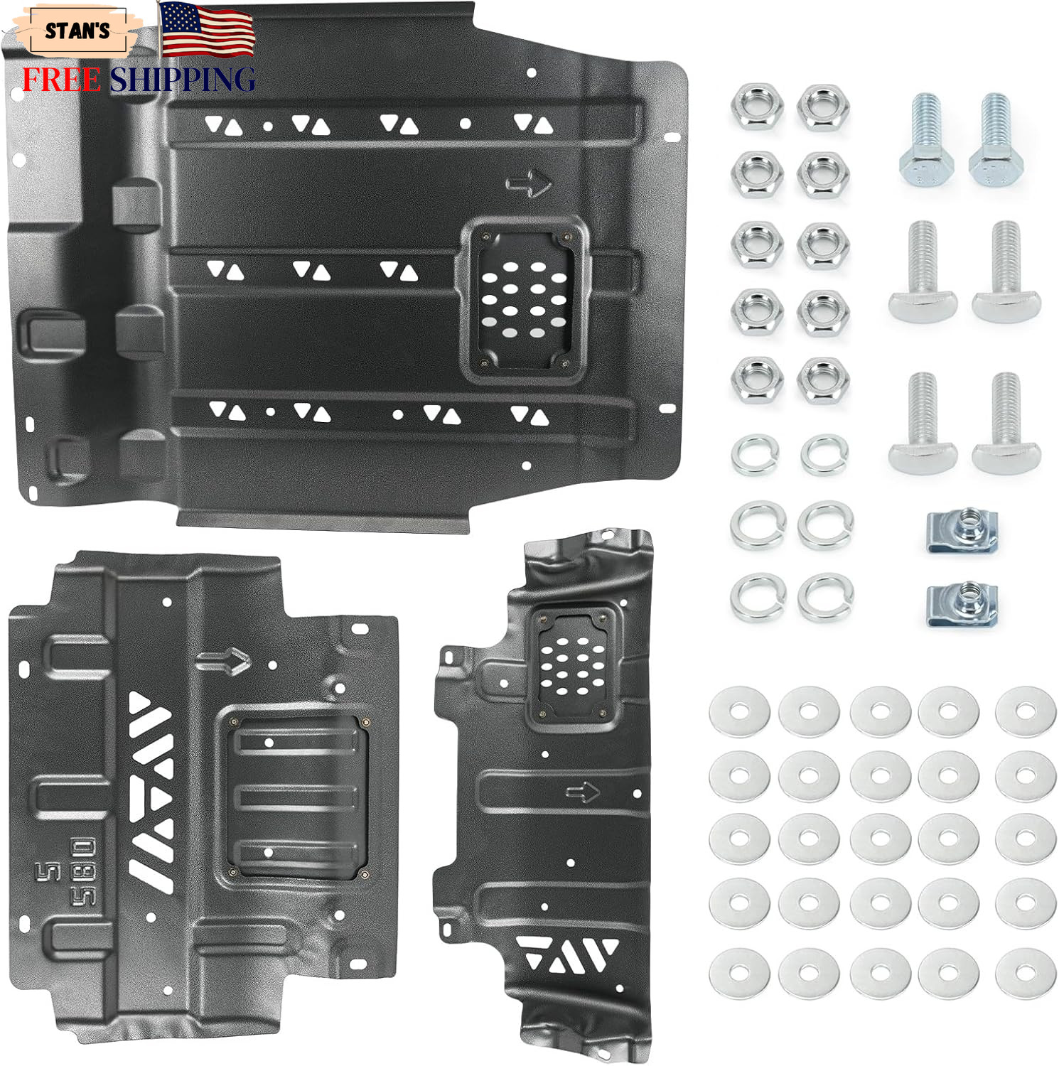 Full Skid Plate Compatible with 2015-2022 Ford F150 Heavy-Duty Underbody with...