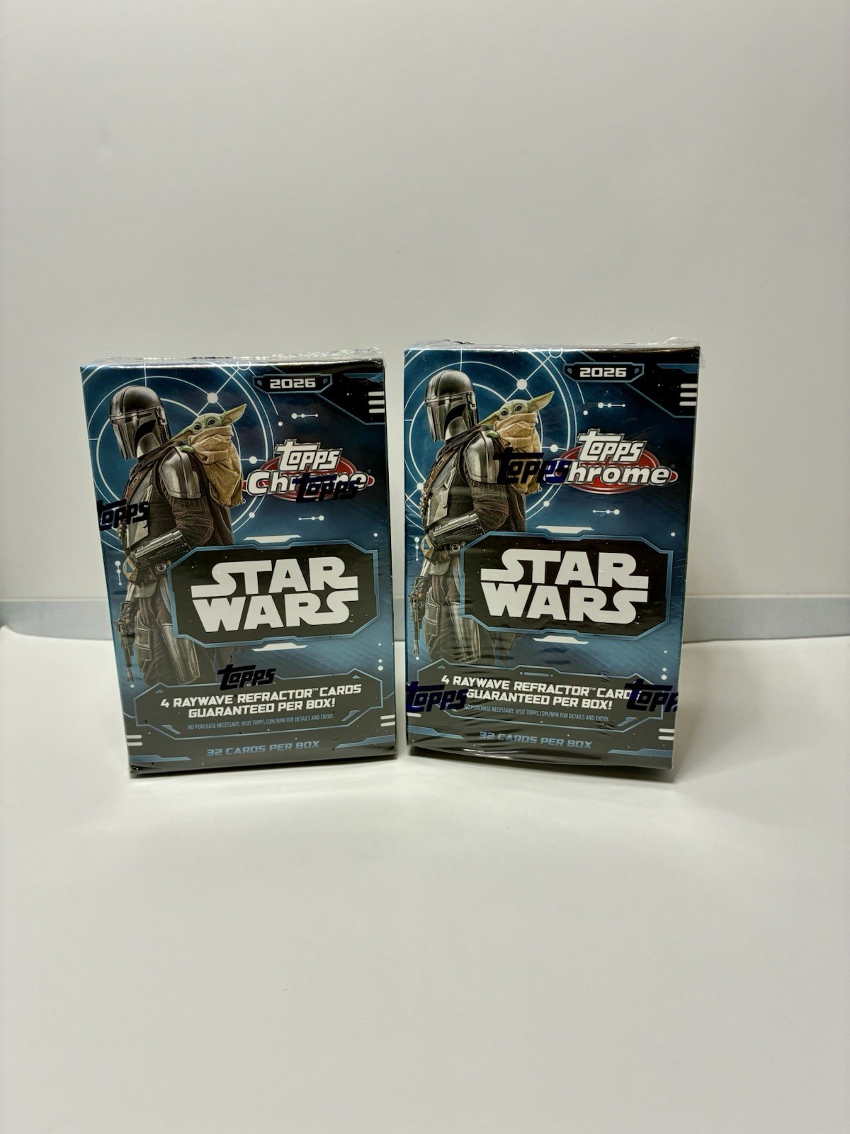 Topps 2026 Chrome Star Wars Lot of 2 value, blasters factory sealed ￼