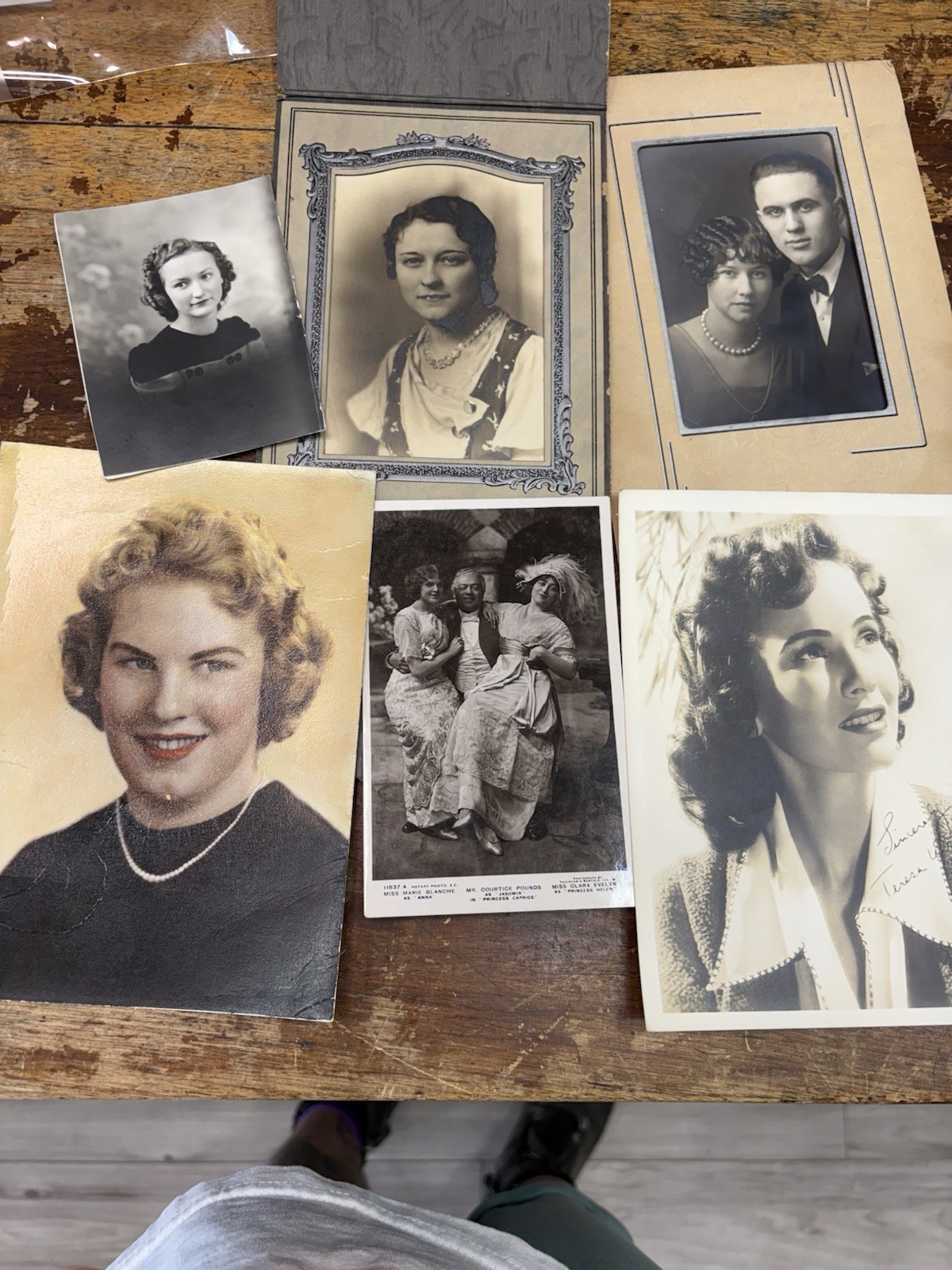 Set of 6 antique photos with beautiful Victorian flapper etc lady