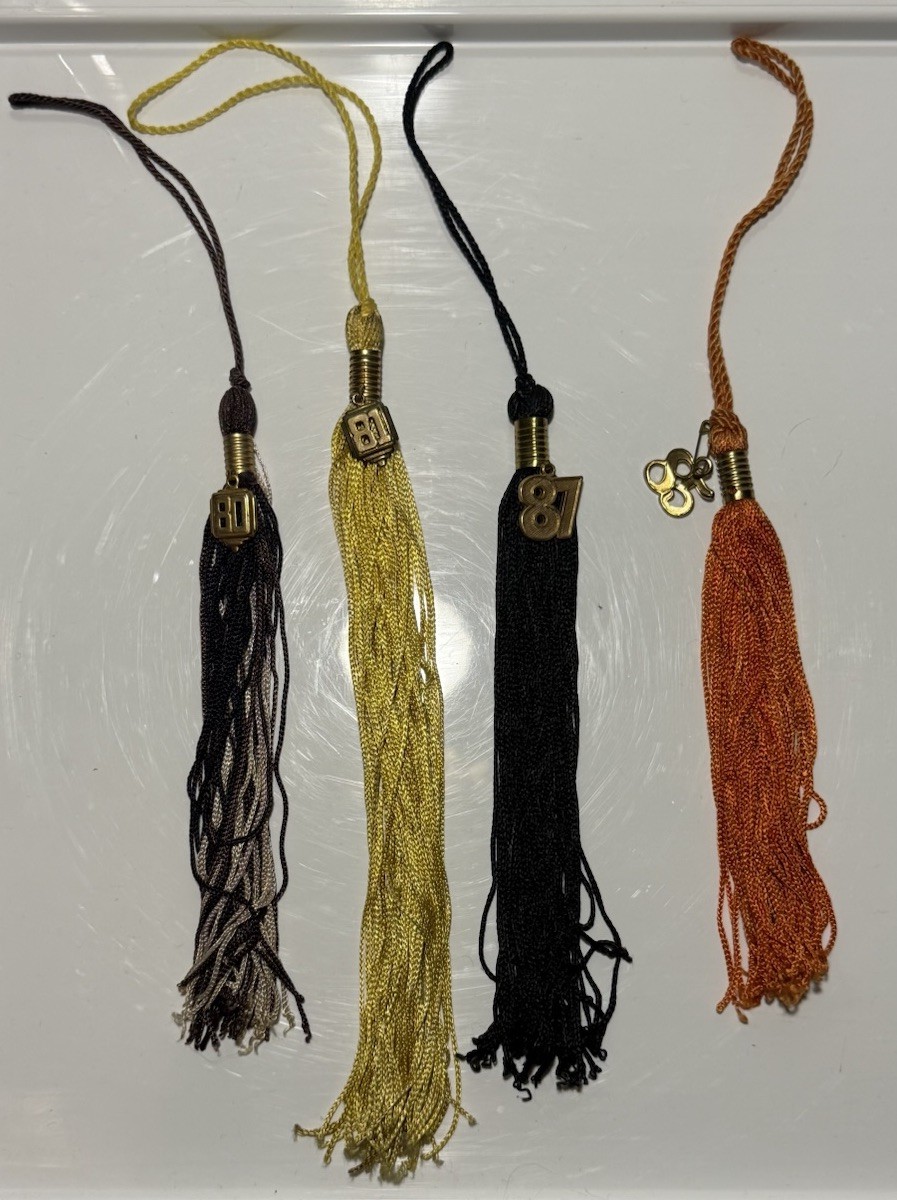 Vintage Graduation Tassels Lot Of 4. 1980-1981-1985-1987.    1985(broken)