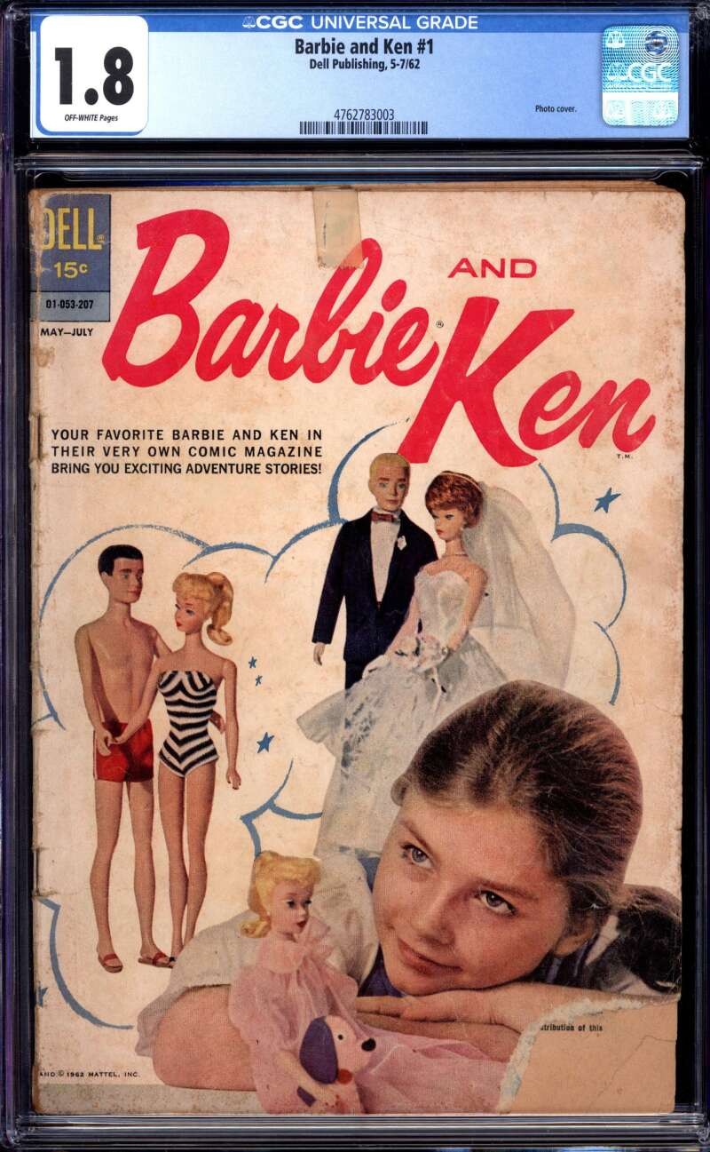BARBIE AND KEN #1 CGC 1.8 OW PAGES // DELL PUBLISHING 1962