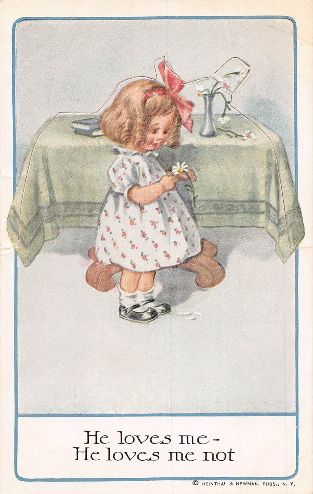 J74/ Interesting Postcard c1910 Die-Cut Child Standup Reinthal Newman 250