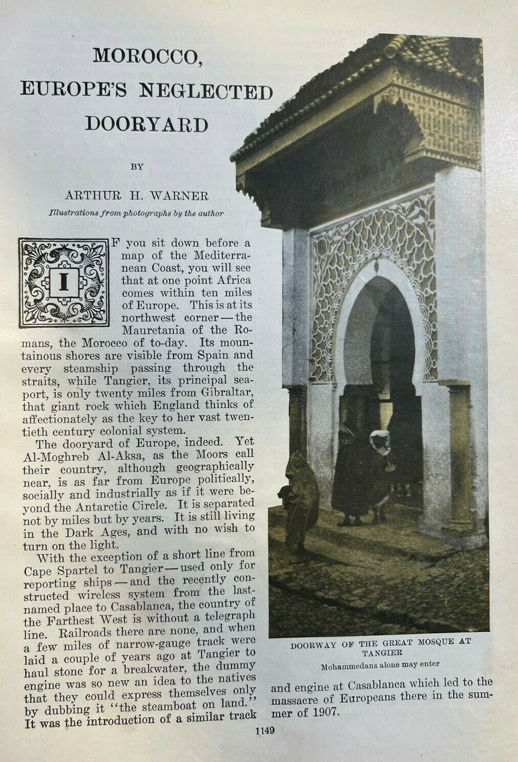 1908 Africa Morocco Tangier Casablanca illustrated