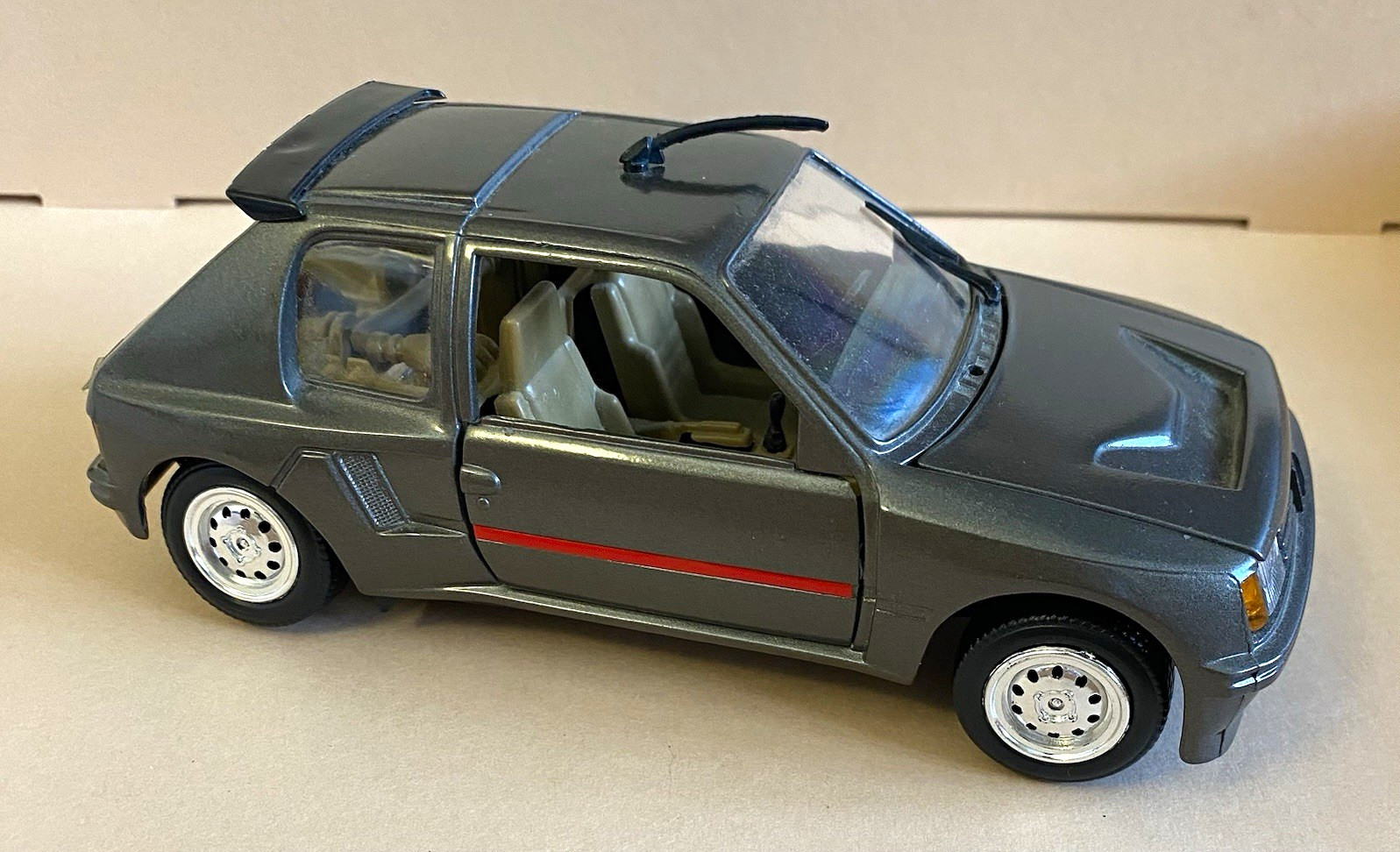 Vintage CB Car Peugeot 205 Turbo 16 Gray Die-cast Model Car - Made in Italy